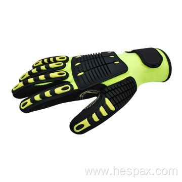 Hespax Nitrile Coated Oilfield Safety Anti Impact Gloves
